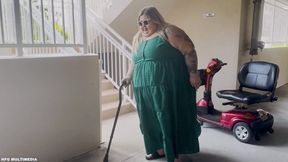 Ivy Davenport: Too Fat to Walk - Almost Immobile USSBBW Struggles to Waddle, Rides Her Bariatric Mobility Scooter, and Gets Stuck - Mp4 4k