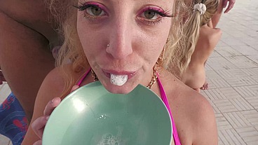 SPERM PARTY IN THE POOL