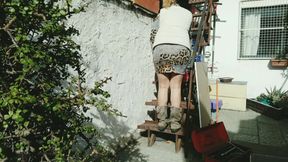 Couple Fucking on the Stairs Outdoors