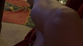 POV Barefoot Christmas Leg Crossing