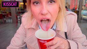 public blowjob in wendis toilet & get coffe with cum