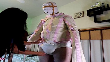 Nurse diaper change temperature check and ruined orgasm