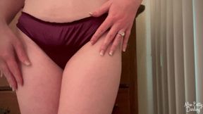 Satin Panty Flash Hairy Bush Tease Wife WMV