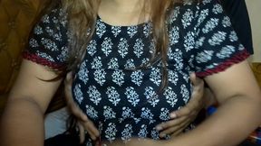 Newly Married Sima Enjoyed Boob Pressing with Her Husband