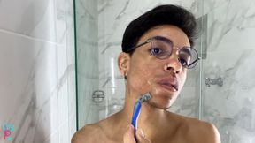 LATIN BOY WITH HUGE COCK IN THE SHOWER