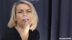 Andrea the Smoking Goddess: Voluptuous MILF Blows Thick Smoke Directly at You (HD resolution)