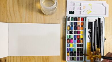 Amateur watercolor art in the moment clean paints real time