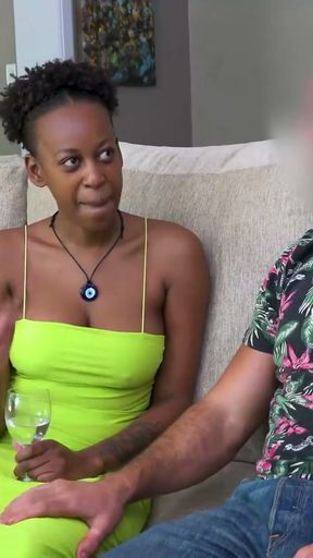 Hot ebony hiphop dancer rough fuck white cock video producer POV   Clip 1