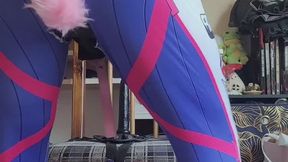 SubbyPuppy x Dva sitting on the dildo bondage chair