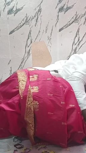 Desi couple&#039;s first night video. Full hindi audio with loud moaning   Clip 1