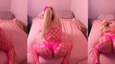 Trashy Blonde Bimbo Twerks Big Fake Butt Implants While Big Fake Boobs Pop Out Dollification