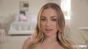 Adorable long-haired chick Anna Claire Clouds is touching her hungry crack