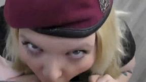 Deutsche BBW befriedigt Soldaten mit Blowjob und Creampie