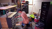 A handy man stuffs his ass and uses his welder to make a bench