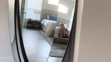 Hubby catches me jacking off with my big tits and dildo in raw POV
