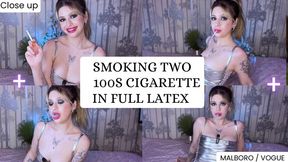 SMOKING TWO 100s CIGARETTES - IN FULL LATEX