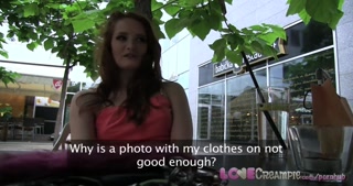 Love Creampie Naughty redhead tourist takes a fat cock in a public car park