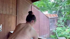 Nacchi gets soaked at hot springs and fucked hard