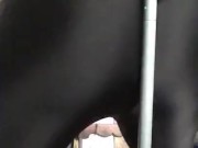 Humping a pole wearing my shiny spandex. Also more spanks :)
