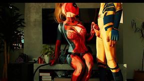 Sexy Busty Female Deadpool Confronts Big-dicked Wolverine In Exciting Sex-combat