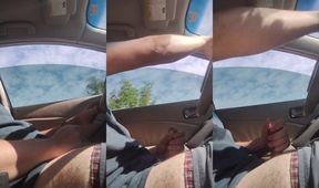 Risky daylight drive public gay jerking hung latino jock