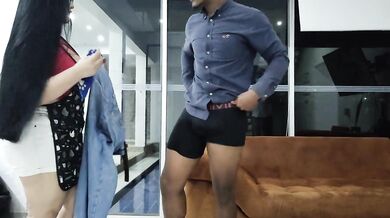 My wife asks me to interview the new maid and I fuck her in the living room