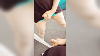 Double Trouser snake - masturbating off in the mirror and came on my own reflection