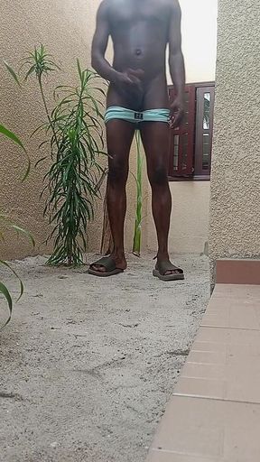 Wanking Myself up in the Back Yard
