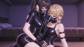 Heavy Rubber Breath Control - Gas Mask Denial & Latex Strap-On Fucking