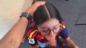 Cum inside while Spain wins the World Cup blowjob roleplay