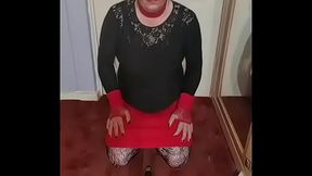 crossdressing sissy giving you the hint with his homemade dildo machine and homemade dildo with the little man attached that was also homemade with a 3 voting down wanker