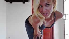 Grey Yoga Pants Wetting and Butt Worship