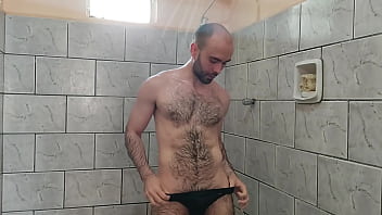 Taking a Shower, Fingering Hairy Ass and Masturbating with LouiFerdi