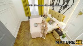 Steamy Hotel Encounter: Passionate Affair with a Tattooed Blonde Over 50