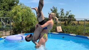 Power Lift & Pool Domination | Aura Carries Her Submissive