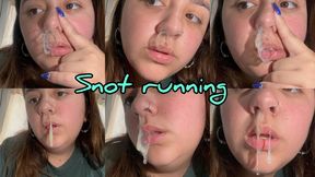 Liquid mucus with bubbles