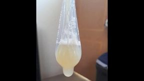 Condom Filled Up Sperm Load Jizz Condom Cumshot