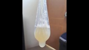 Condom Filled Up Sperm Load Jizz Condom Cumshot