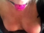 fem boi clit caged in the new Vice chastity cage and hurts herself