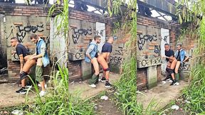 bahian bottom takes another hung bahian s thick cock raw behind abandoned house in the woods