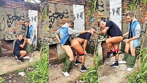 bahian bottom takes another hung bahian s thick cock raw behind abandoned house in the woods