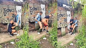bahian bottom takes another hung bahian s thick cock raw behind abandoned house in the woods