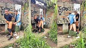 bahian bottom takes another hung bahian s thick cock raw behind abandoned house in the woods