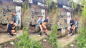 bahian bottom takes another hung bahian s thick cock raw behind abandoned house in the woods
