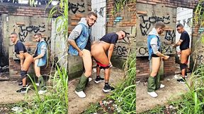 bahian bottom takes another hung bahian s thick cock raw behind abandoned house in the woods