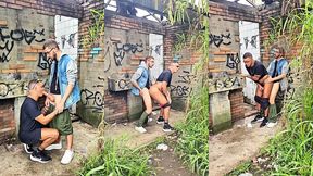 bahian bottom takes another hung bahian s thick cock raw behind abandoned house in the woods