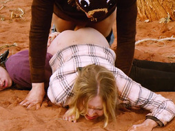 DOMTHENATION - COUGAR gets dirty buttfuck in the muddy while cuck damsel assists