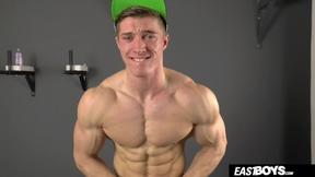 ”Handsome straight muscle boy wanks his huge dick”