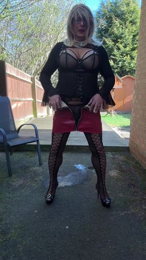 Sexy Crossdresser Kellycd2022 Strip Down to Sexy Fishnet Outfit and Heels