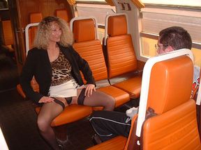 The milf shows off the train and the virgin